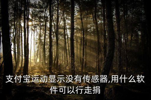 支付寶運動顯示沒有傳感器,用什么軟件可以行走捐