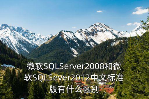 微軟SQLServer2008和微軟SQLSever2012中文標準版有什么區(qū)別
