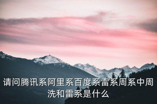 請問騰訊系阿里系百度系雷系周系中周洗和雷系是什么