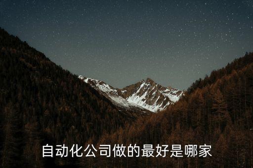 自動化公司做的最好是哪家