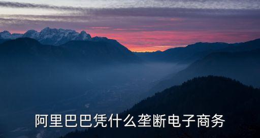 阿里巴巴壟斷，阿里巴巴憑什么壟斷電子商務(wù)