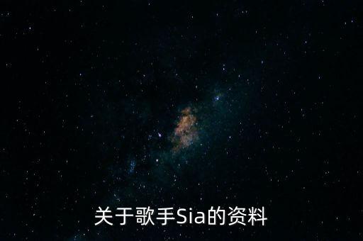 關(guān)于歌手Sia的資料