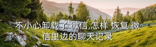 不小心卸載了 微信,怎樣 恢復(fù) 微信里邊的聊天記錄