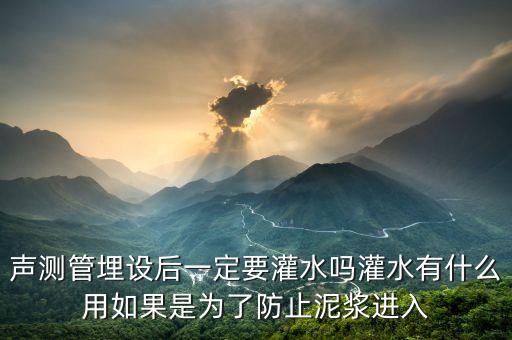 聲測(cè)管埋設(shè)后一定要灌水嗎灌水有什么用如果是為了防止泥漿進(jìn)入