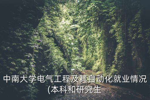 中南大學(xué)電氣工程及其自動(dòng)化就業(yè)情況(本科和研究生