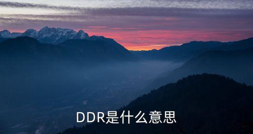 ddr，DDR指的是什么