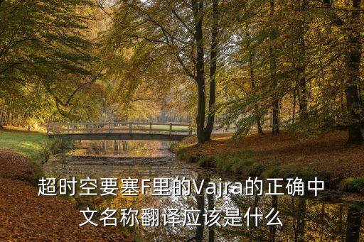 超時空要塞F里的Vajra的正確中文名稱翻譯應(yīng)該是什么