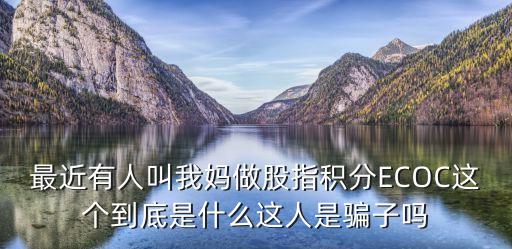 最近有人叫我媽做股指積分ECOC這個(gè)到底是什么這人是騙子嗎