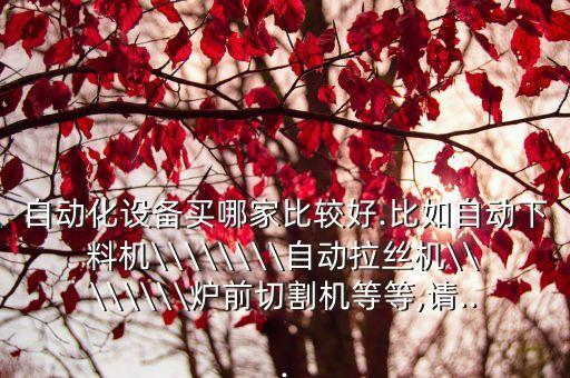 自動化設(shè)備買哪家比較好.比如自動下料機\\\\\\\\自動拉絲機\\\\\\\\爐前切割機等等,請...