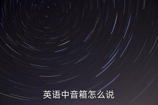 英語中音箱怎么說