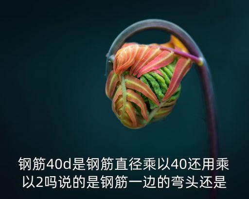 40d，鋼筋40d是鋼筋直徑乘以40還用乘以2嗎說的是鋼筋一邊的彎頭還是