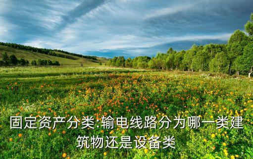 固定資產(chǎn)分類:輸電線路分為哪一類建筑物還是設(shè)備類