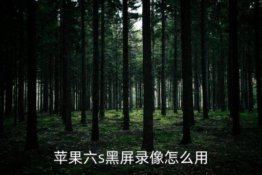 蘋果六s黑屏錄像怎么用