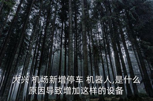 大興 機場新增停車 機器人,是什么原因?qū)е略黾舆@樣的設(shè)備