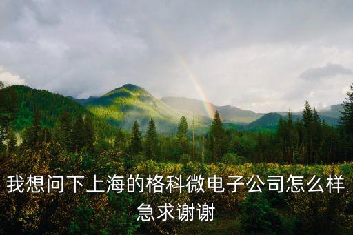 格科微電子，我想問下上海的格科微電子公司怎么樣急求謝謝