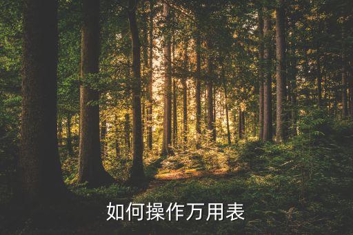 如何操作萬(wàn)用表