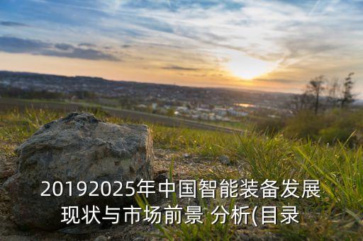 20192025年中國智能裝備發(fā)展現(xiàn)狀與市場前景 分析(目錄