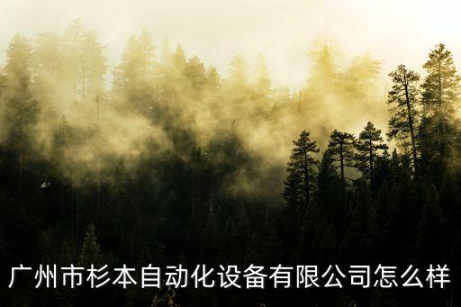 廣州市杉本自動化設(shè)備有限公司怎么樣