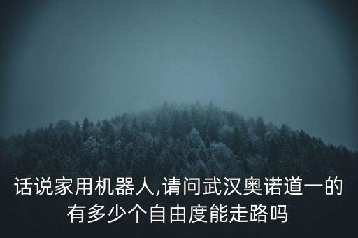 話說家用機器人,請問武漢奧諾道一的有多少個自由度能走路嗎