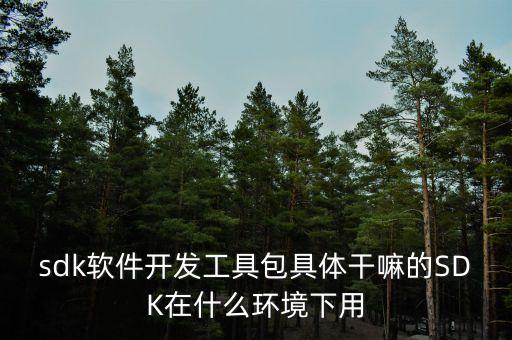 sdk開(kāi)發(fā)，sdk軟件開(kāi)發(fā)工具包具體干嘛的SDK在什么環(huán)境下用
