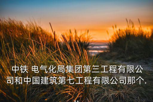  中鐵 電氣化局集團(tuán)第三工程有限公司和中國(guó)建筑第七工程有限公司那個(gè)...