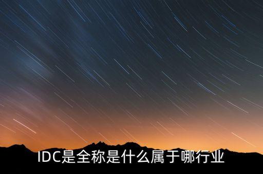 IDC是全稱(chēng)是什么屬于哪行業(yè)