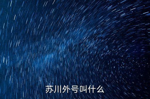 蘇川，蘇川外號叫什么
