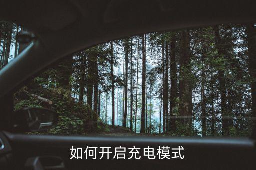 如何開啟充電模式