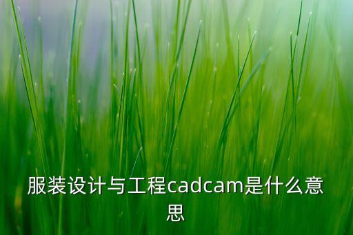 服裝設(shè)計(jì)與工程cadcam是什么意思