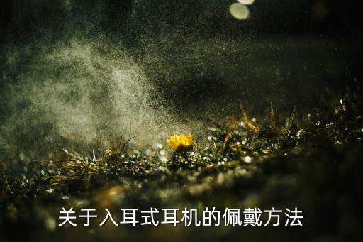 關(guān)于入耳式耳機(jī)的佩戴方法