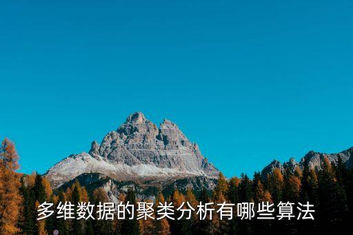 多維數(shù)據(jù)的聚類分析有哪些算法