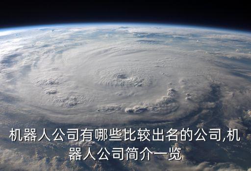 機(jī)器人公司有哪些比較出名的公司,機(jī)器人公司簡介一覽