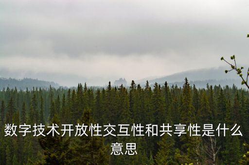 數(shù)字技術(shù)開放性交互性和共享性是什么意思