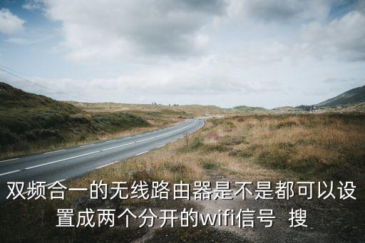 雙頻合一的無線路由器是不是都可以設(shè)置成兩個分開的wifi信號  搜