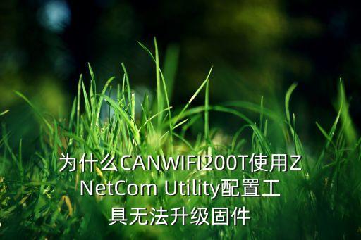 為什么CANWIFI200T使用ZNetCom Utility配置工具無法升級固件