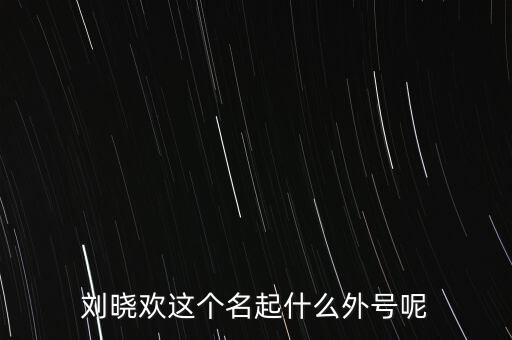 劉曉歡這個名起什么外號呢