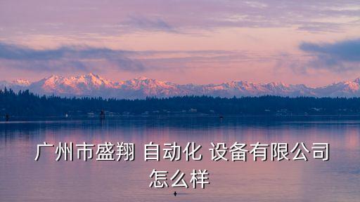  廣州市盛翔 自動化 設備有限公司怎么樣