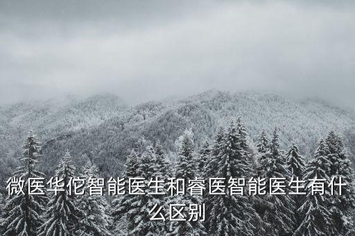 微醫(yī)華佗智能醫(yī)生和睿醫(yī)智能醫(yī)生有什么區(qū)別