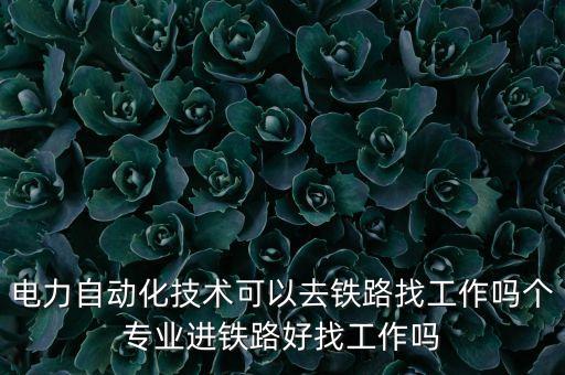 電力自動化技術(shù)可以去鐵路找工作嗎個專業(yè)進鐵路好找工作嗎