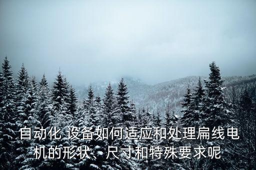  自動化 設(shè)備如何適應(yīng)和處理扁線電機的形狀、尺寸和特殊要求呢