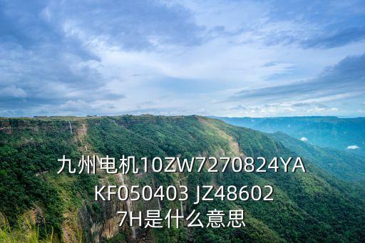九州電機10ZW7270824YA KF050403 JZ486027H是什么意思