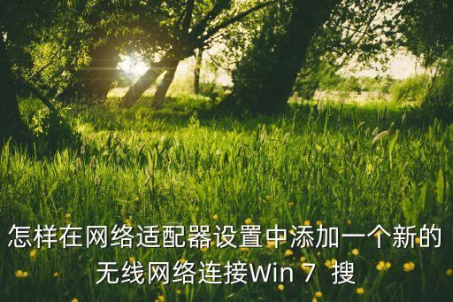 怎樣在網(wǎng)絡(luò)適配器設(shè)置中添加一個(gè)新的無(wú)線網(wǎng)絡(luò)連接Win 7  搜