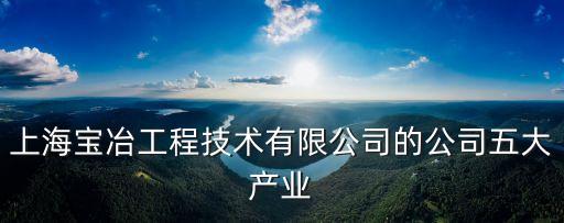上海寶冶工程技術(shù)有限公司的公司五大產(chǎn)業(yè)