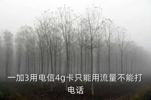一加3用電信4g卡只能用流量不能打電話
