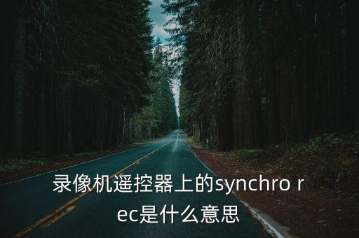錄像機(jī)遙控器上的synchro rec是什么意思