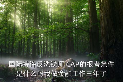 國際特許反洗錢師ICAP的報考條件是什么呀我做金融工作三年了