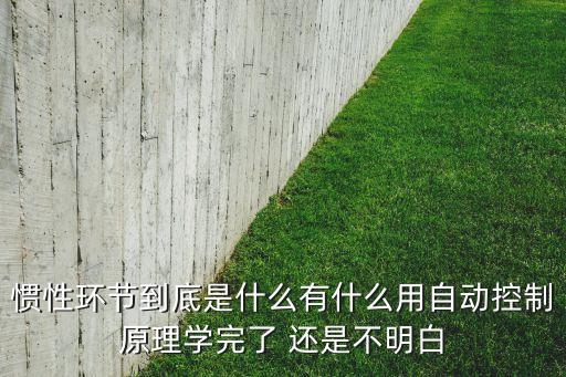 慣性環(huán)節(jié)到底是什么有什么用自動(dòng)控制原理學(xué)完了 還是不明白