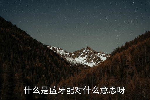 什么是藍(lán)牙配對(duì)什么意思呀
