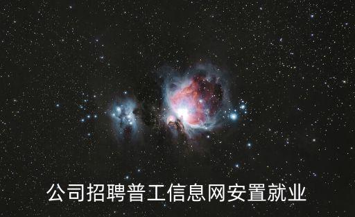 公司招聘普工信息網安置就業(yè)