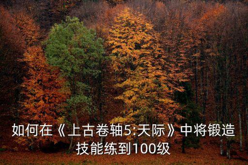 如何在《上古卷軸5:天際》中將鍛造技能練到100級(jí)